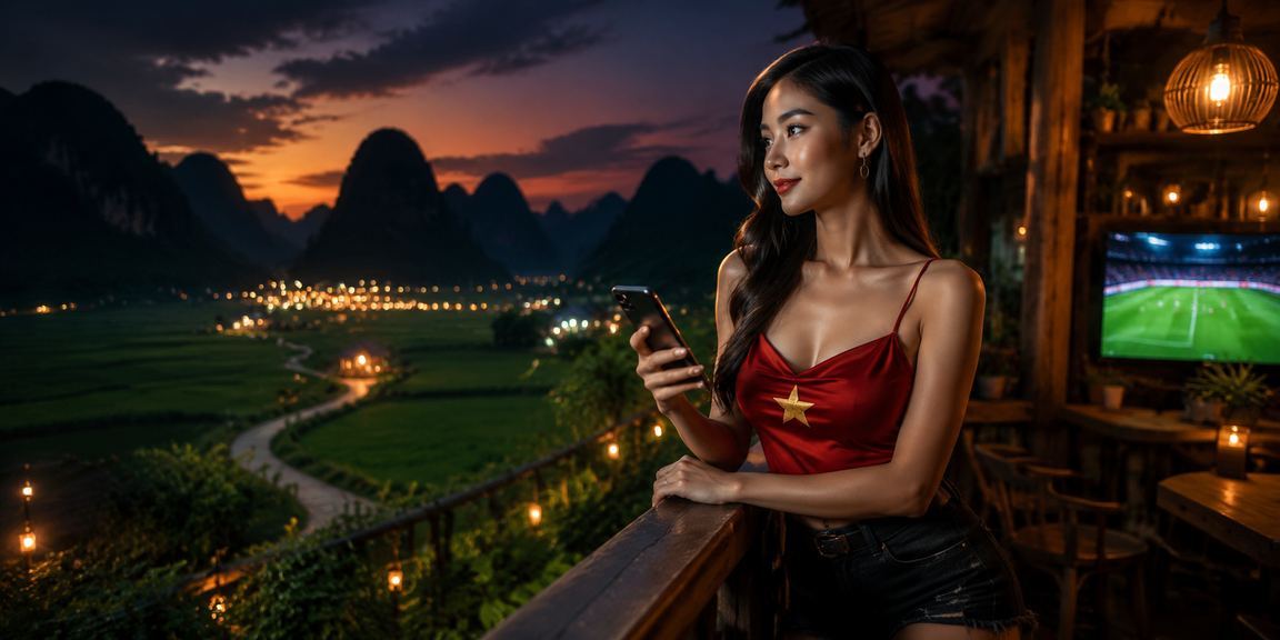 Người dùng Ninh Bình theo dõi kết quả cá cược bóng đá và game mới qua điện thoại tại quán cà phê